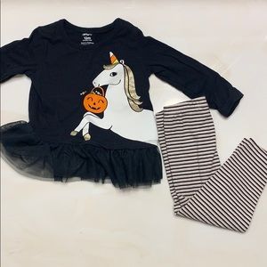 Halloween unicorn matching set